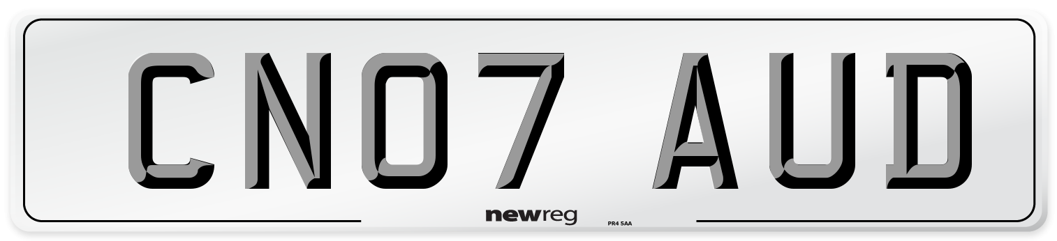 CN07 AUD Number Plate from New Reg